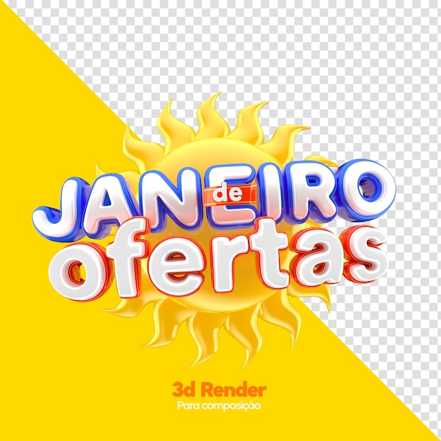 Étiquette été d'offres au brésil rendu 3d en portugais