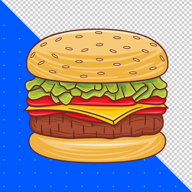 Étiquette de hamburger PNG Arrière-plan transparent