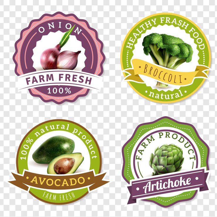 PSD étiquette de légumes isolée sur fond transparent