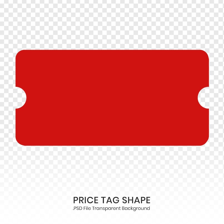 PSD étiquette de prix rouge forme élément de conception vide fichier psd d'arrière-plan transparent