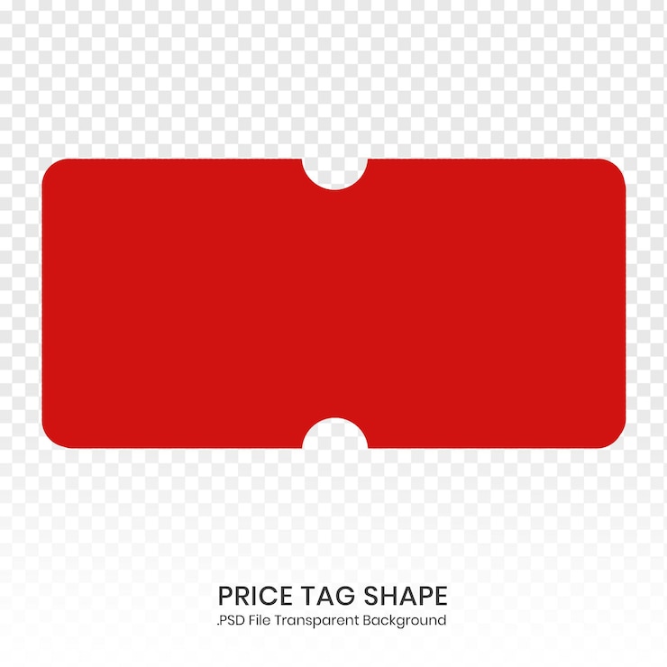 PSD étiquette de prix rouge forme élément de conception vide fichier psd d'arrière-plan transparent