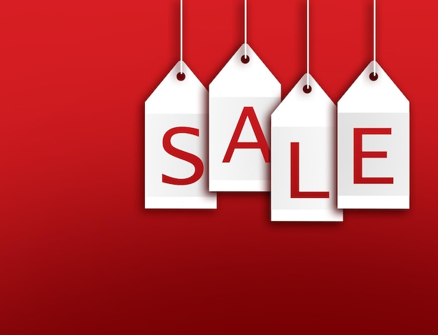Étiquettes de vente rouges