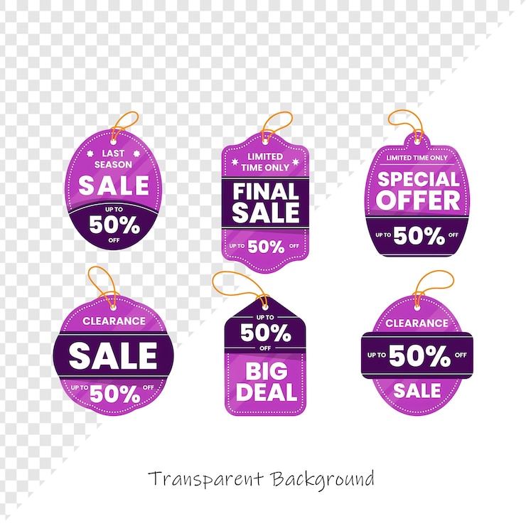 PSD étiquettes de vente