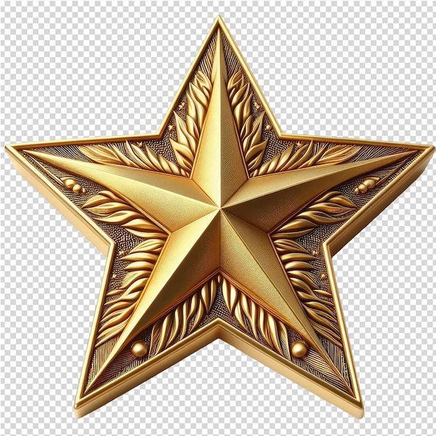 PSD une étoile dorée avec une étoile dessus est montrée