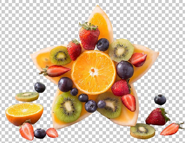 PSD une étoile faite de fruits.