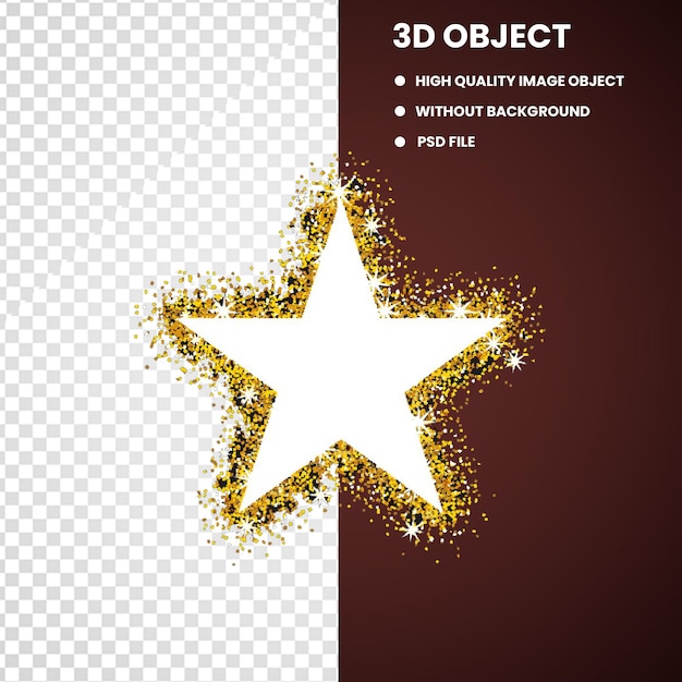 PSD une étoile imprimée en 3d sur un fond brun