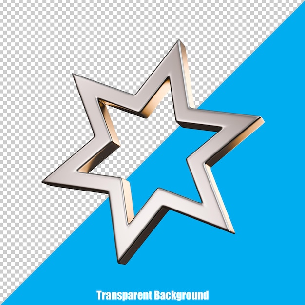 Étoile simple 3D d'apparence réaliste sur un fond transparent