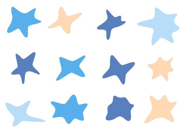 des étoiles bleues et roses avec une étoile bleue sur elles