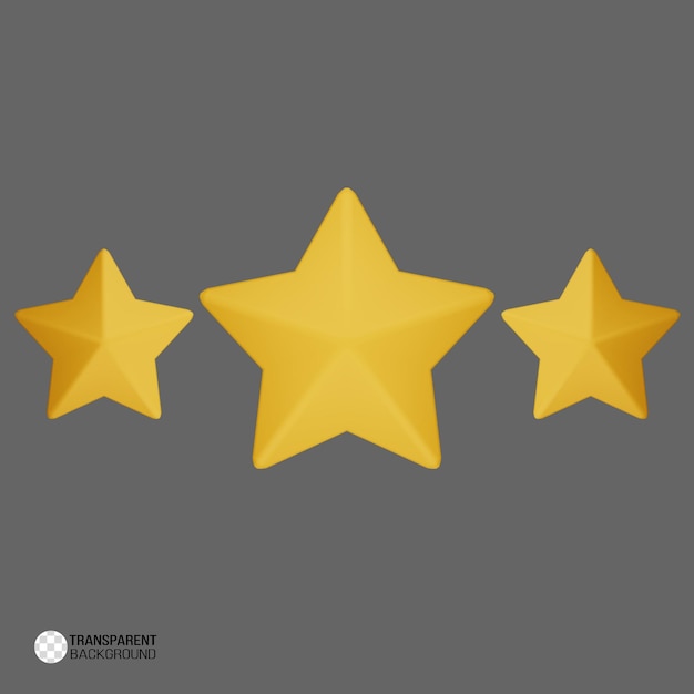 Étoiles d'or pour une excellente évaluation du concept de satisfaction client et client par rendu 3d malade
