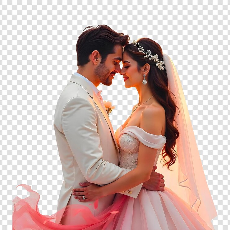 PSD étreindre avec amour la célébration du mariage en tenue traditionnelle