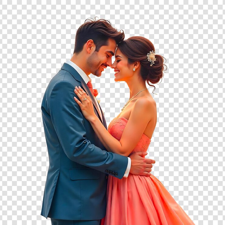 PSD étreindre avec amour la célébration du mariage en tenue traditionnelle
