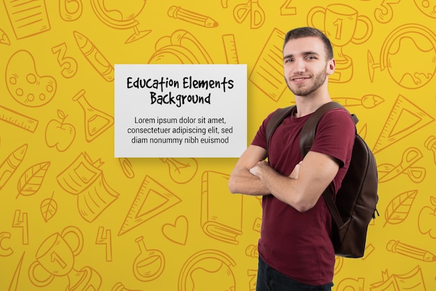 Étudiant, bras croisés