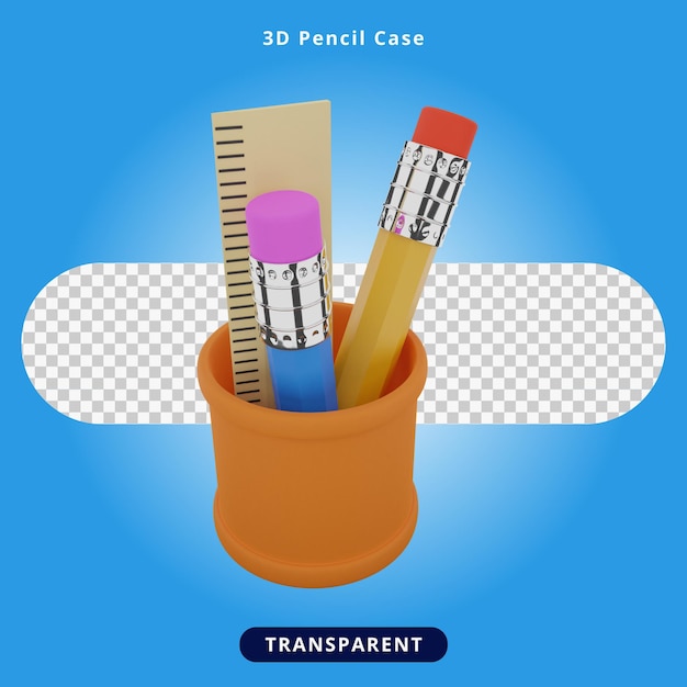 Étui à Crayons De Rendu 3d Illustration