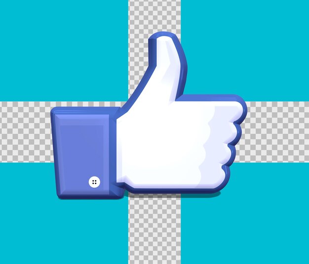 Eu gosto do ícone do facebook em 3D