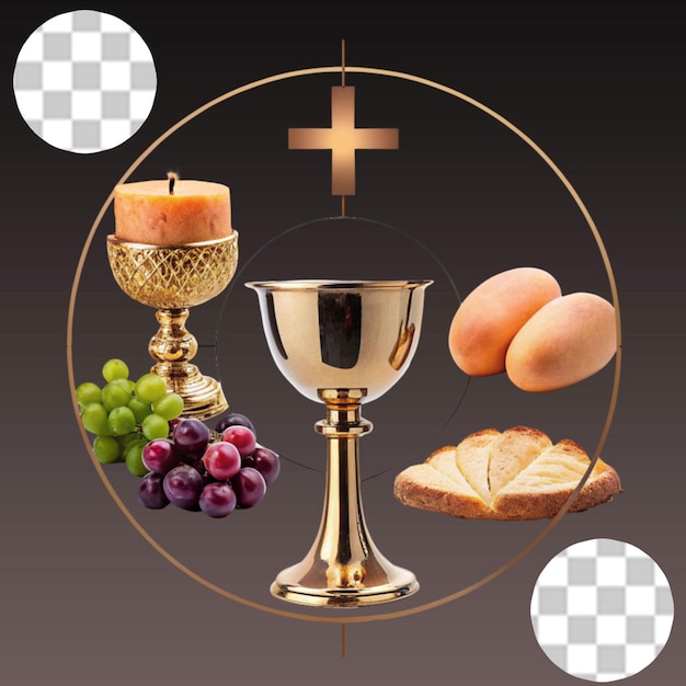 PSD l'eucharistie isolée sur un fond transparent