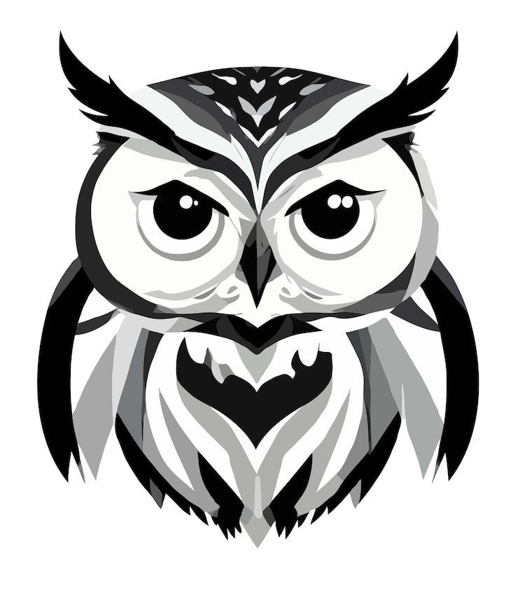 PSD eule vektorgrafik porträt tiergeist natur wildleben