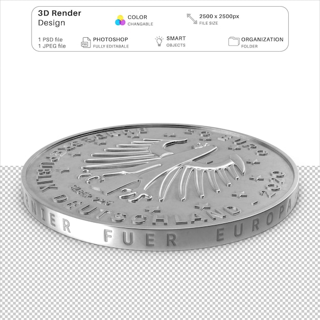 euro_coin_3d_render_psd Il s'agit d'une pièce de monnaie euro.