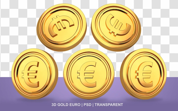 PSD euro-goldmünzen-bündel transparent kein hintergrund