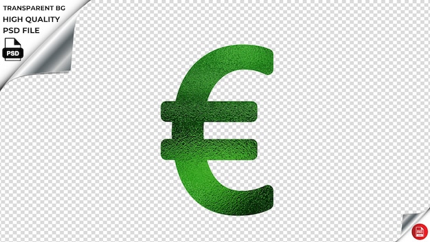 PSD euro metálico verde psd transparente