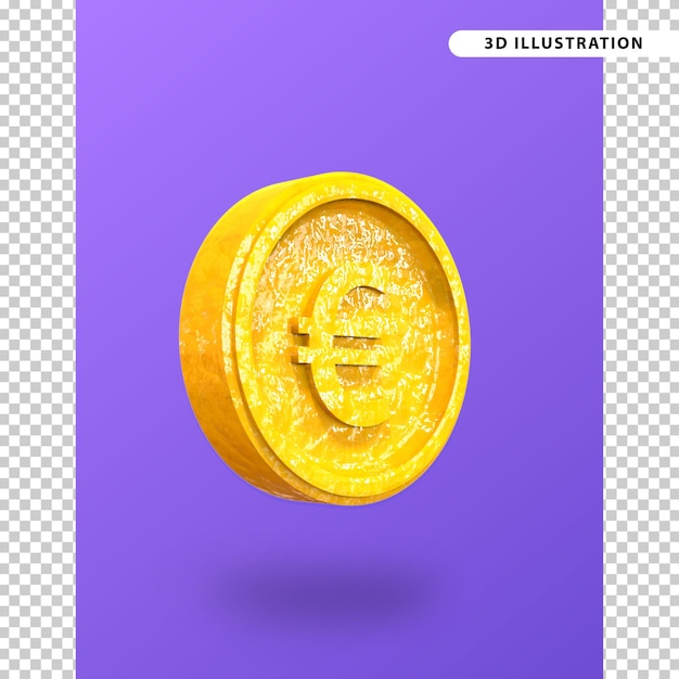 Euro, moneda, 3d, ilustración