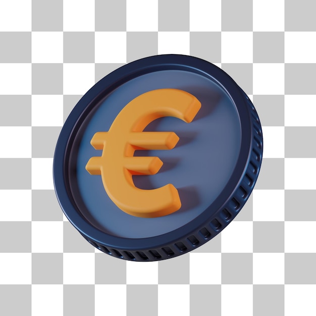 Euro moneda moneda icono 3D