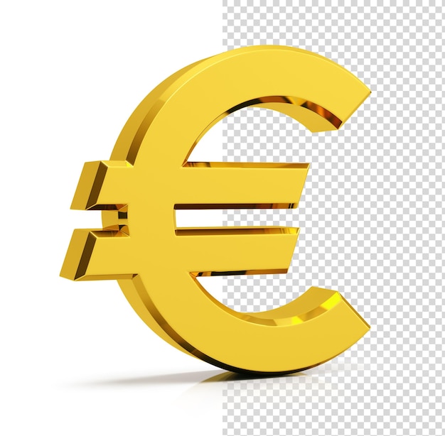 PSD euro-symbol lokalisiert auf weißem hintergrund