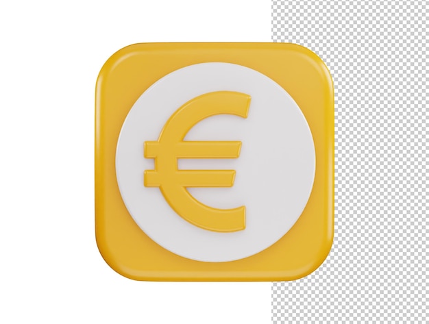 Euro-zeichen-symbol 3d-rendering-vektor-illustration