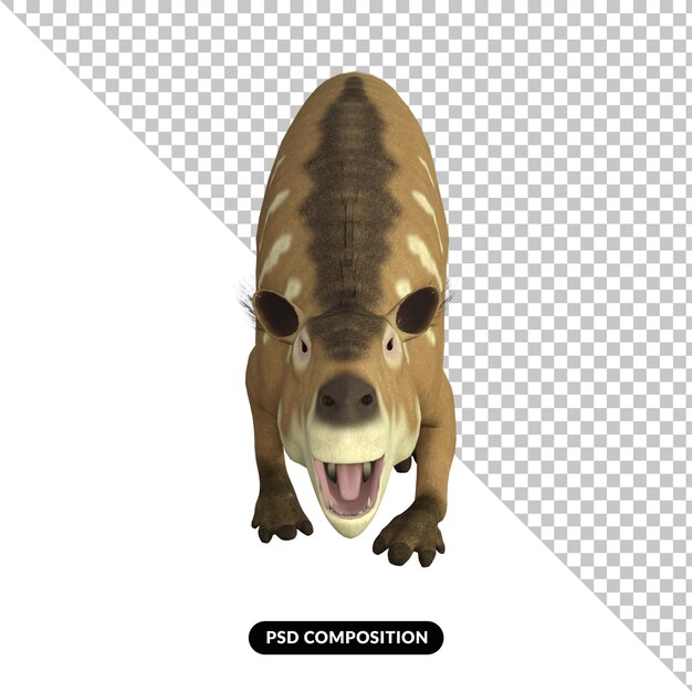 PSD eurohippus dinosaurio aislado render 3d