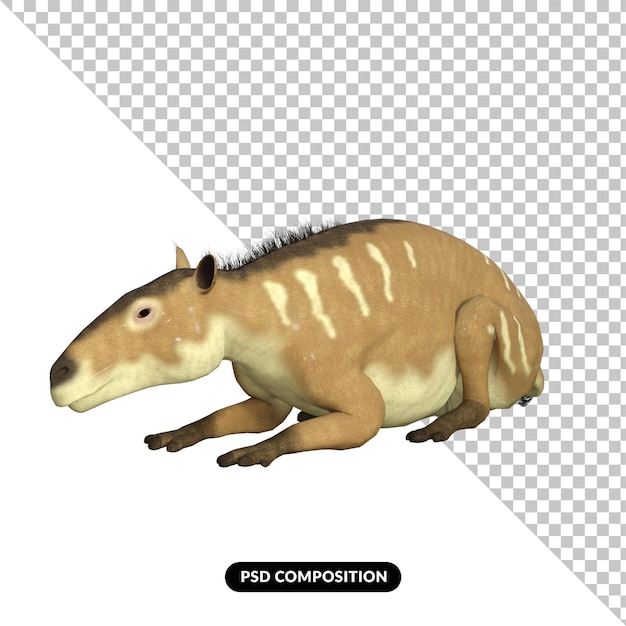 PSD eurohippus dinosaurio aislado render 3d