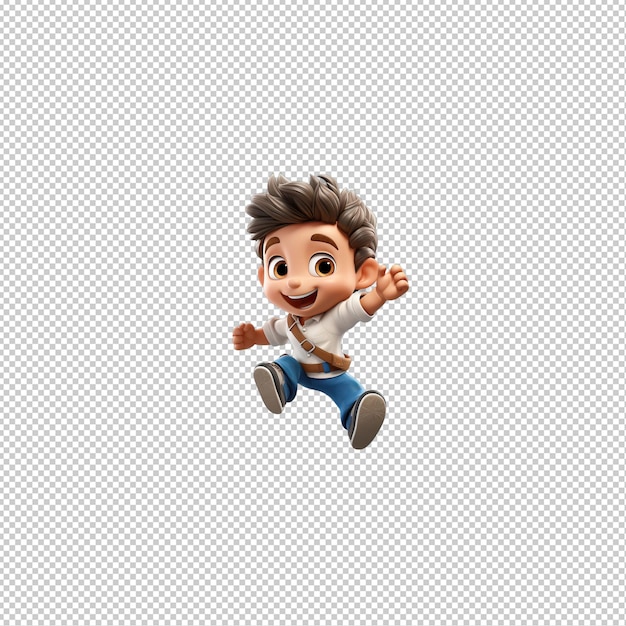 PSD european kid dancing 3d cartoon estilo fundo transparente é