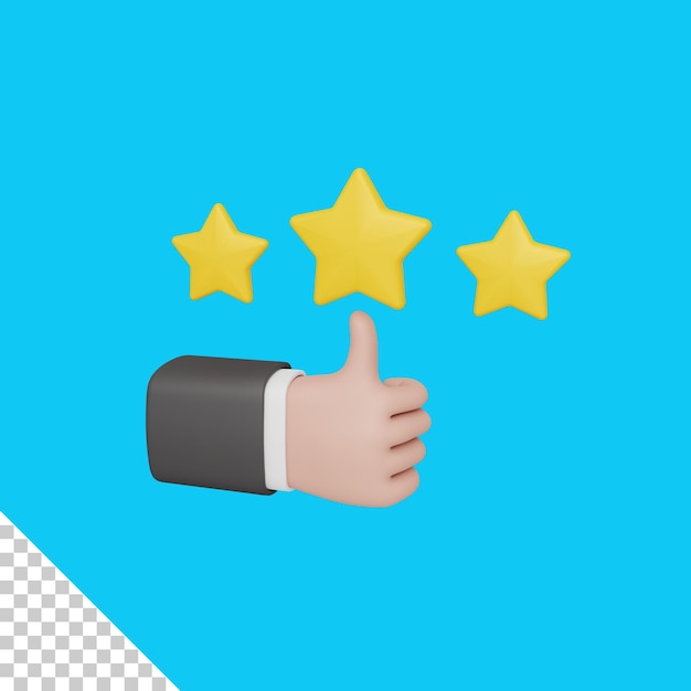 évaluation des clients de rendu 3d isolée utile pour le marketing numérique et l'illustration de la conception d'entreprise