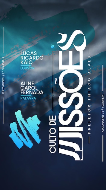Evangelho Flyer Adoração Domingo Louvor e Adoração Igreja Evangelho Culto Igreja Mídia Social Editable PSD