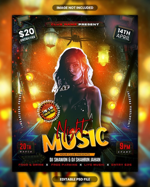Évènement de fête de musique nocturne