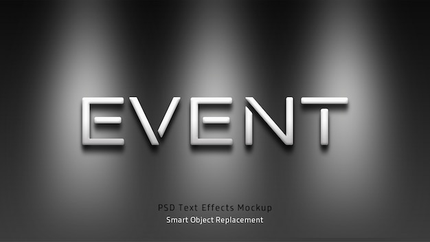 PSD event 3d-mockup für texteffekte