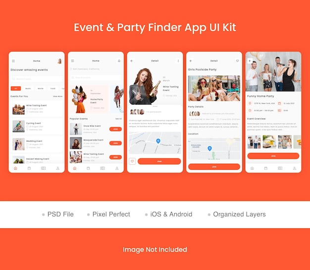 Event amp Party Finder App UI-Kit