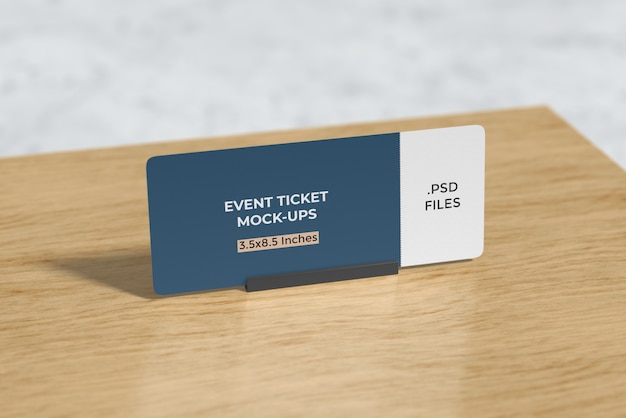 Event ticket mockup für die tabelle