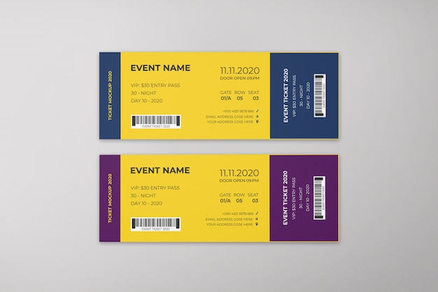 PSD event tickets mockup