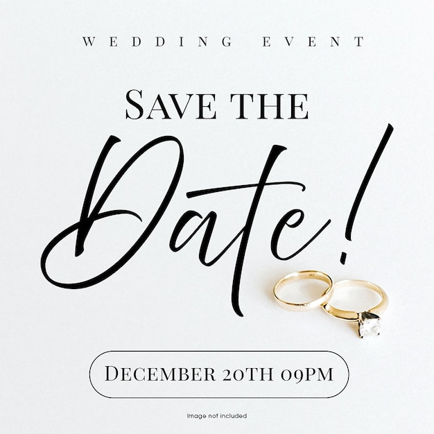 Evento de casamento Salve a data Template de postagem do Instagram
