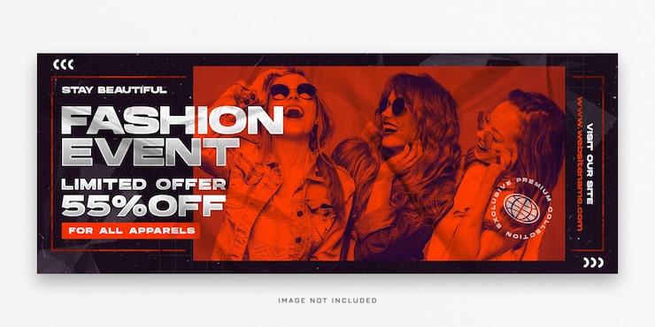 PSD evento de moda portada de facebook y plantilla de psd de banner web