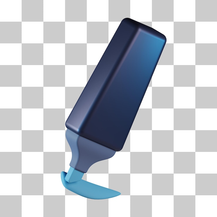 PSD evidenziatore di testo icona 3d