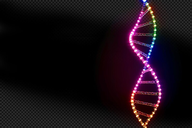 PSD evolución genética hélice de adn brillante de neón