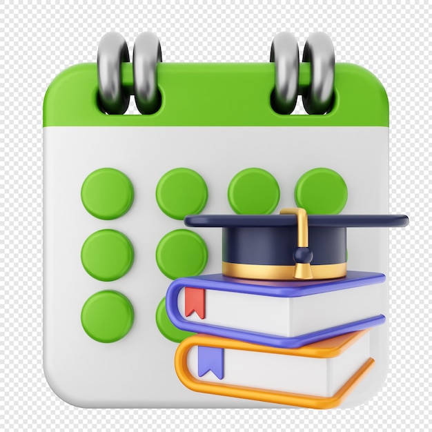 Examen de educación del calendario 3D