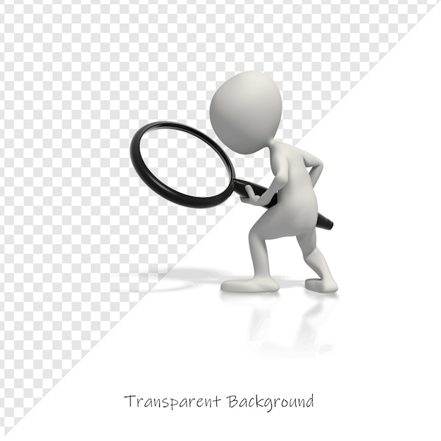 Examination de la figure du bâton à l'aide d'une loupe