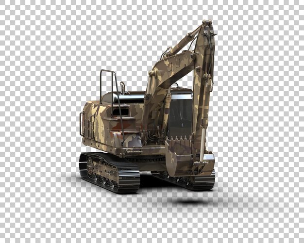 Excavadora aislada en el fondo Ilustración de renderización 3D