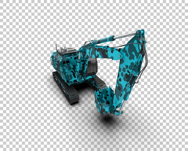 Excavadora aislada en el fondo Ilustración de renderización 3D