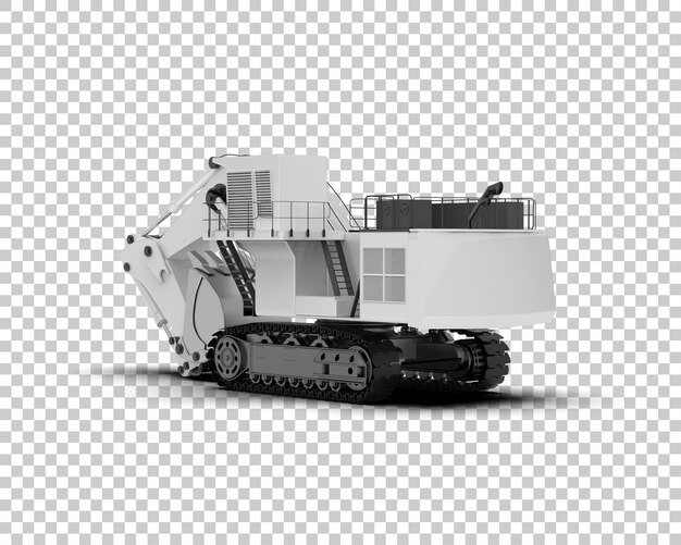 Excavadora aislada en el fondo Ilustración de renderización 3D