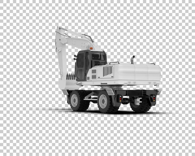 Excavadora aislada en el fondo Ilustración de renderización 3D