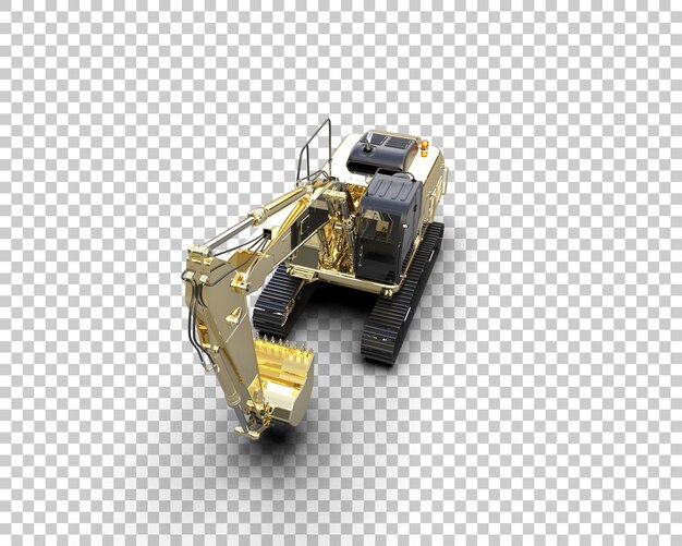 Excavadora aislada en el fondo Ilustración de renderización 3D