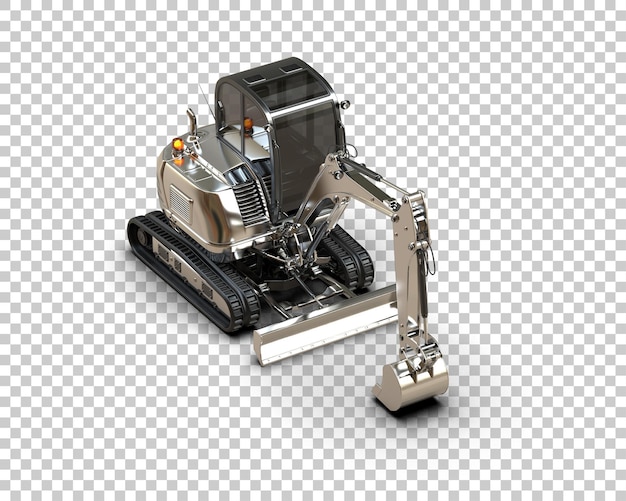 Excavadora aislada en el fondo Ilustración de renderización 3D