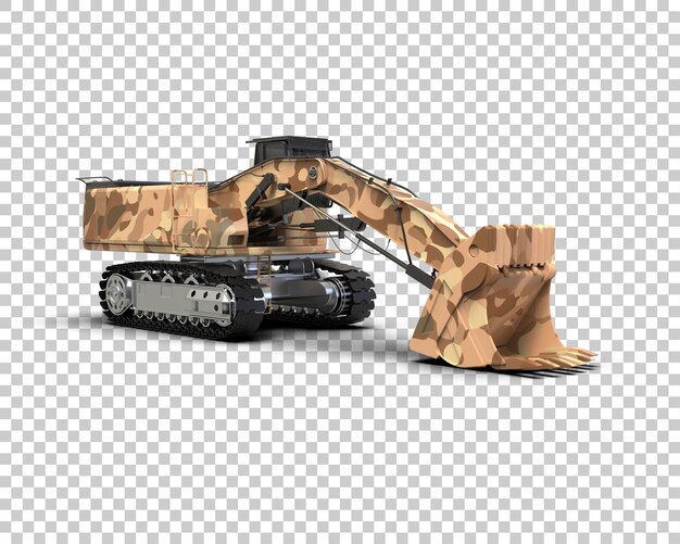 Excavadora aislada en el fondo Ilustración de renderización 3D